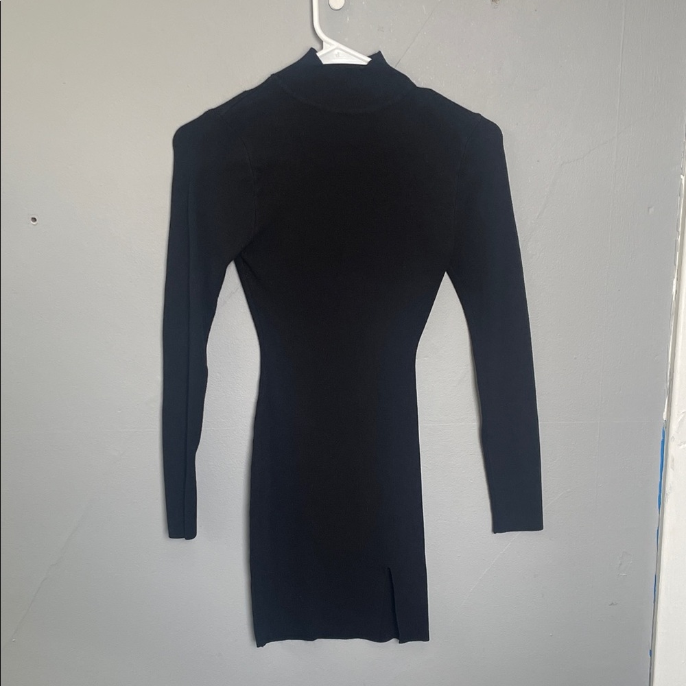 Windsor S high neck bodycon long sleeve sweater dress mod mini classic mob wife